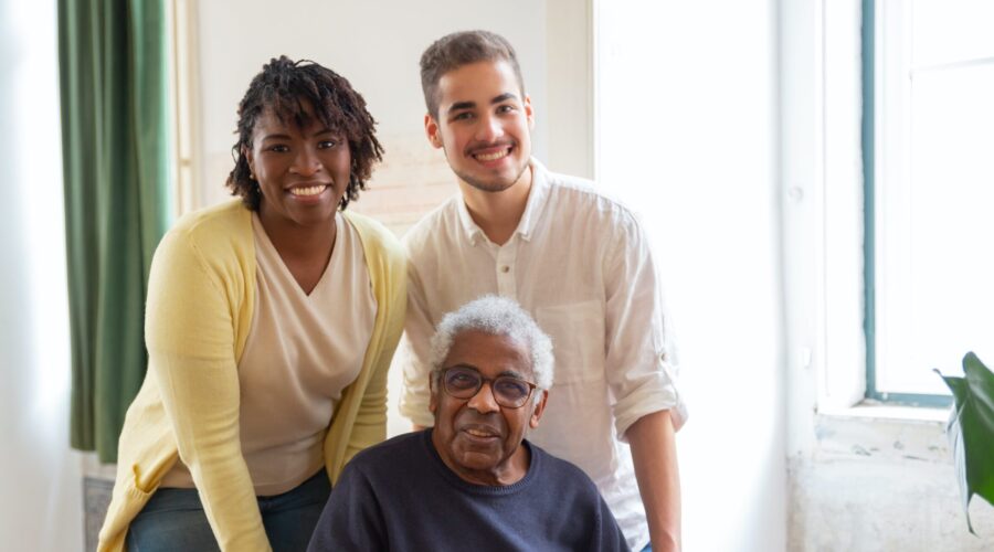 A young couple decide how best to care for their elderly parent. They consider in-home care vs. a nursing home for their long-term care needs.